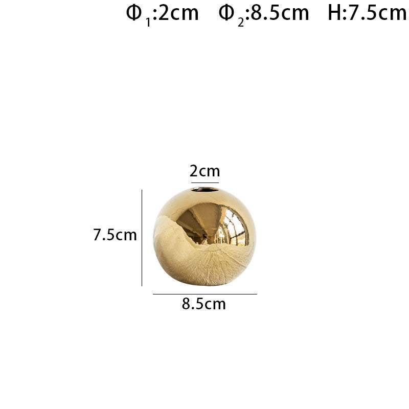 Shiny Gold Ceramic Flower Vase