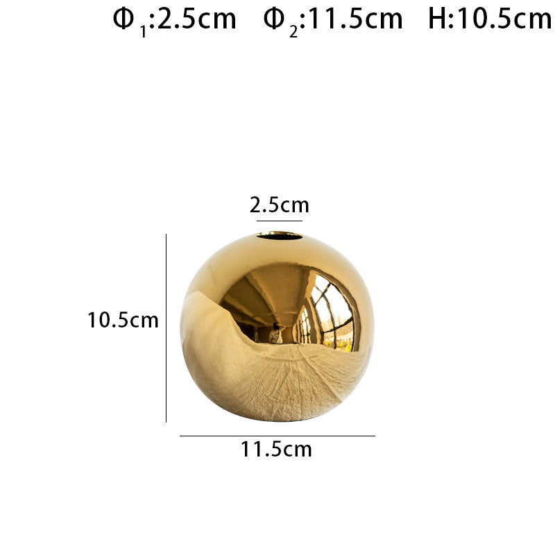Shiny Gold Ceramic Flower Vase