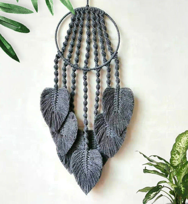 Boho Woven Leaves Tapestry