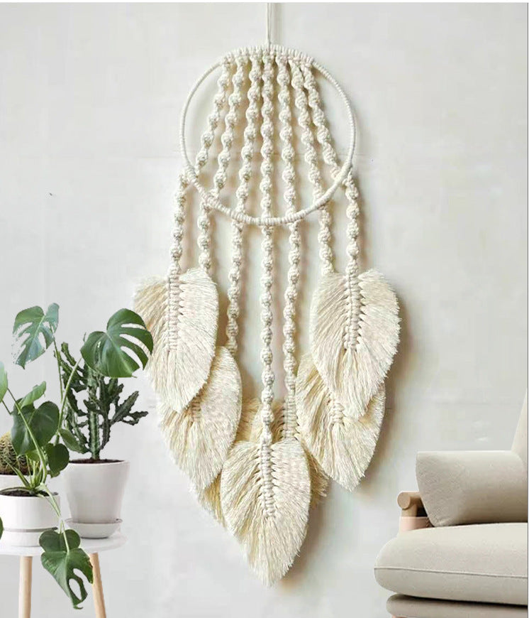 Boho Woven Leaves Tapestry