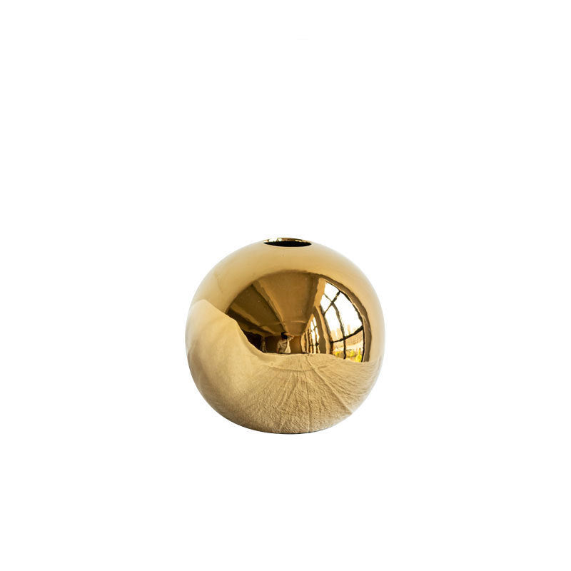 Shiny Gold Ceramic Flower Vase